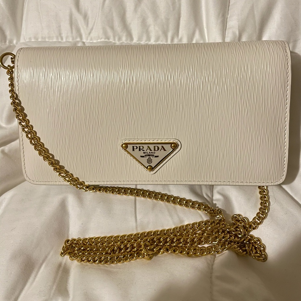 White Prada crossbody bag